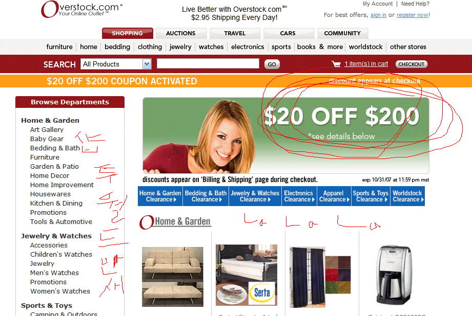 20 off overstock test