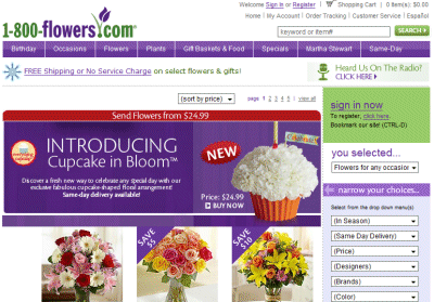 1800Flowers2009.com coupon code