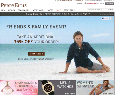 perry ellis Perry Ellis (perryellis.com) Coupon Code