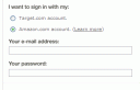 At target you can use your amazon account