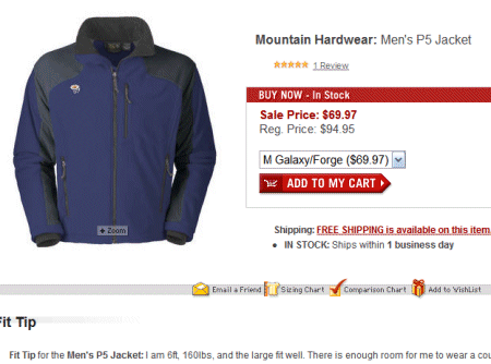 Mountain Hardwear P5 Jacket (Men) $62.97