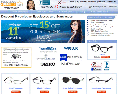 Hottest Style Glasses, Frame AND Lenses, for $39!!