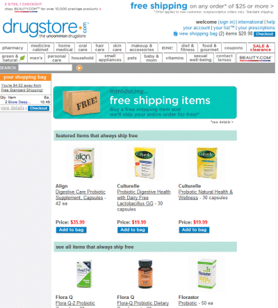 Drugstore Free Shipping items