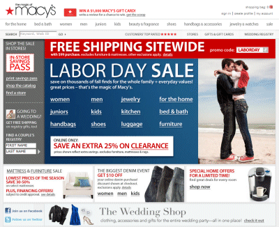 Macys Labor Day Sale + free shipping Coupon