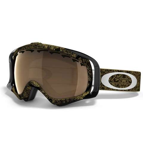 Oakley Crowbar Snow Goggles - Jet Black / Oakley Ghost Text / Gold Iridium