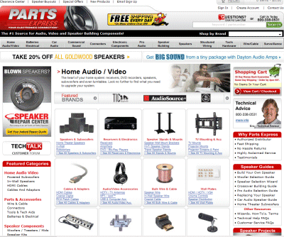 Parts Express: Home Audio/Video Products